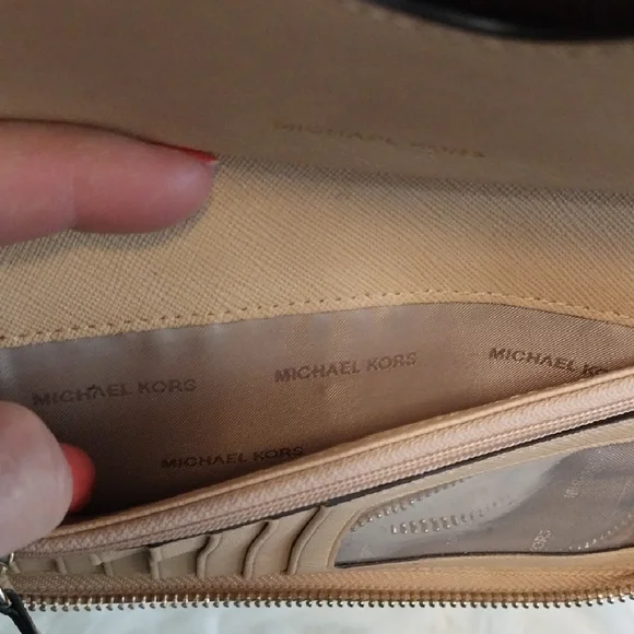 Michael Kors Beige Leather Wristlet - Picture 8 of 12